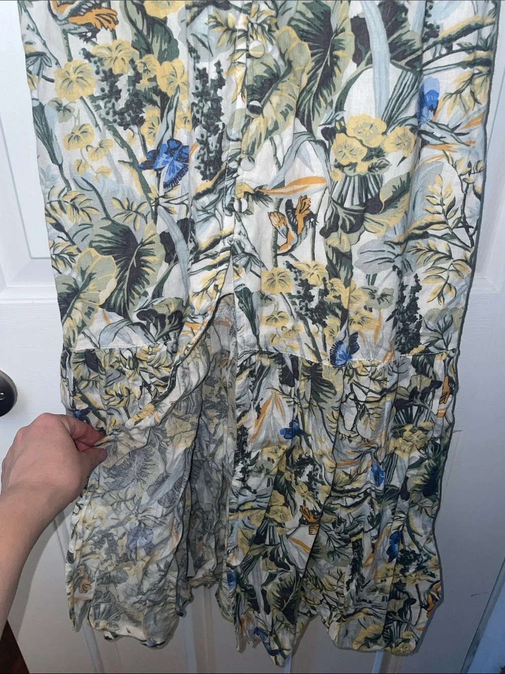 Abercrombie & Fitch Floral V-Neck Maxi Dress w/ Front Slit